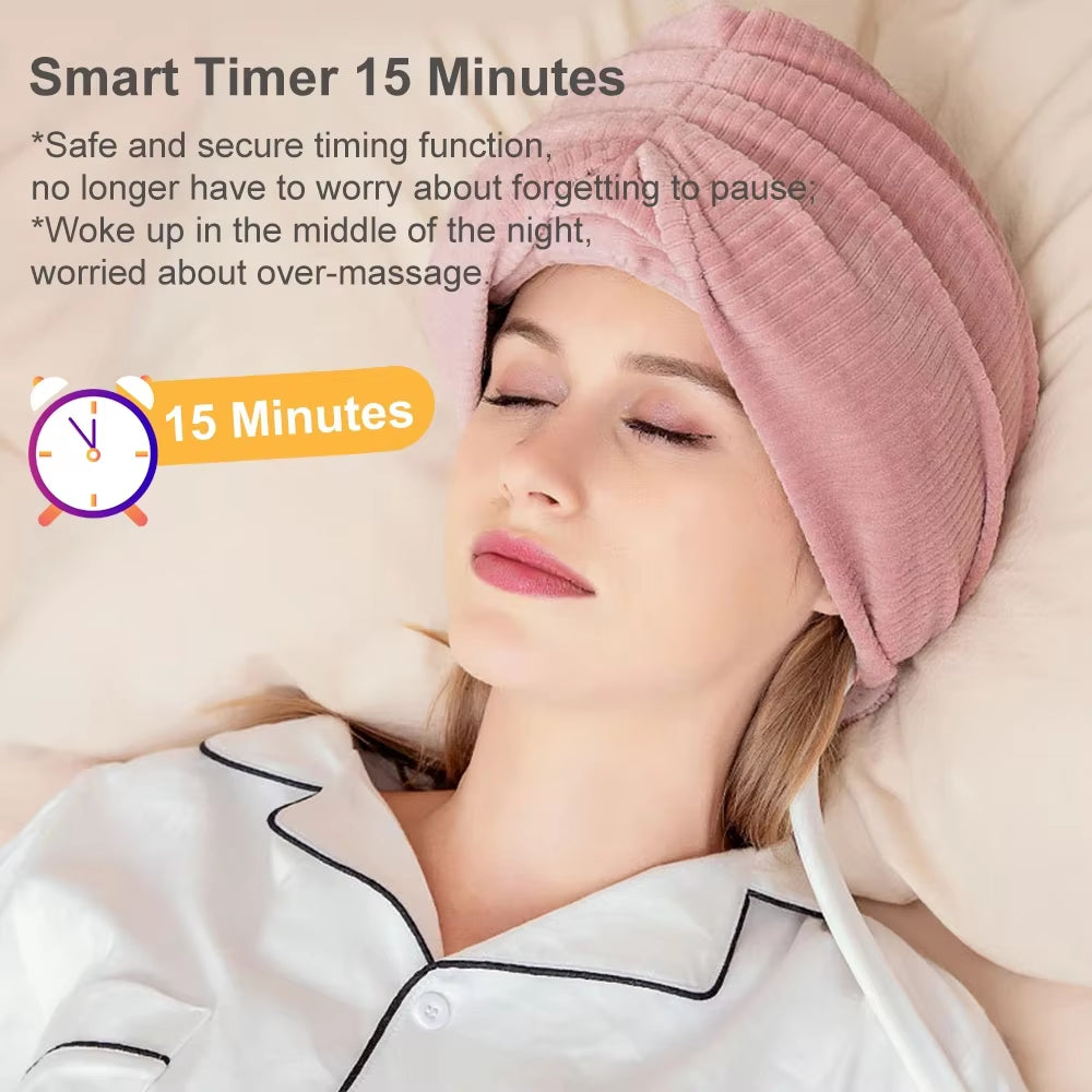 Electric Airbag Heated Head Massager Vibration Air Compression Deep Kneading SPA for Headache Stress Relief Sleep Health Care