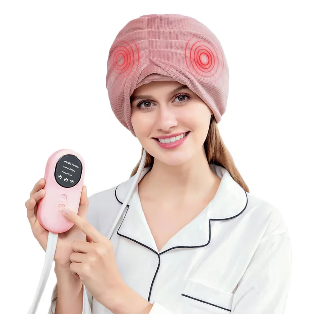 Electric Airbag Heated Head Massager Vibration Air Compression Deep Kneading SPA for Headache Stress Relief Sleep Health Care